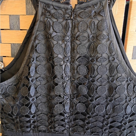 Adrianna Papell Black Lace Halter Cocktail Dress Size 16 Elegant Evening - Picture 10 of 11